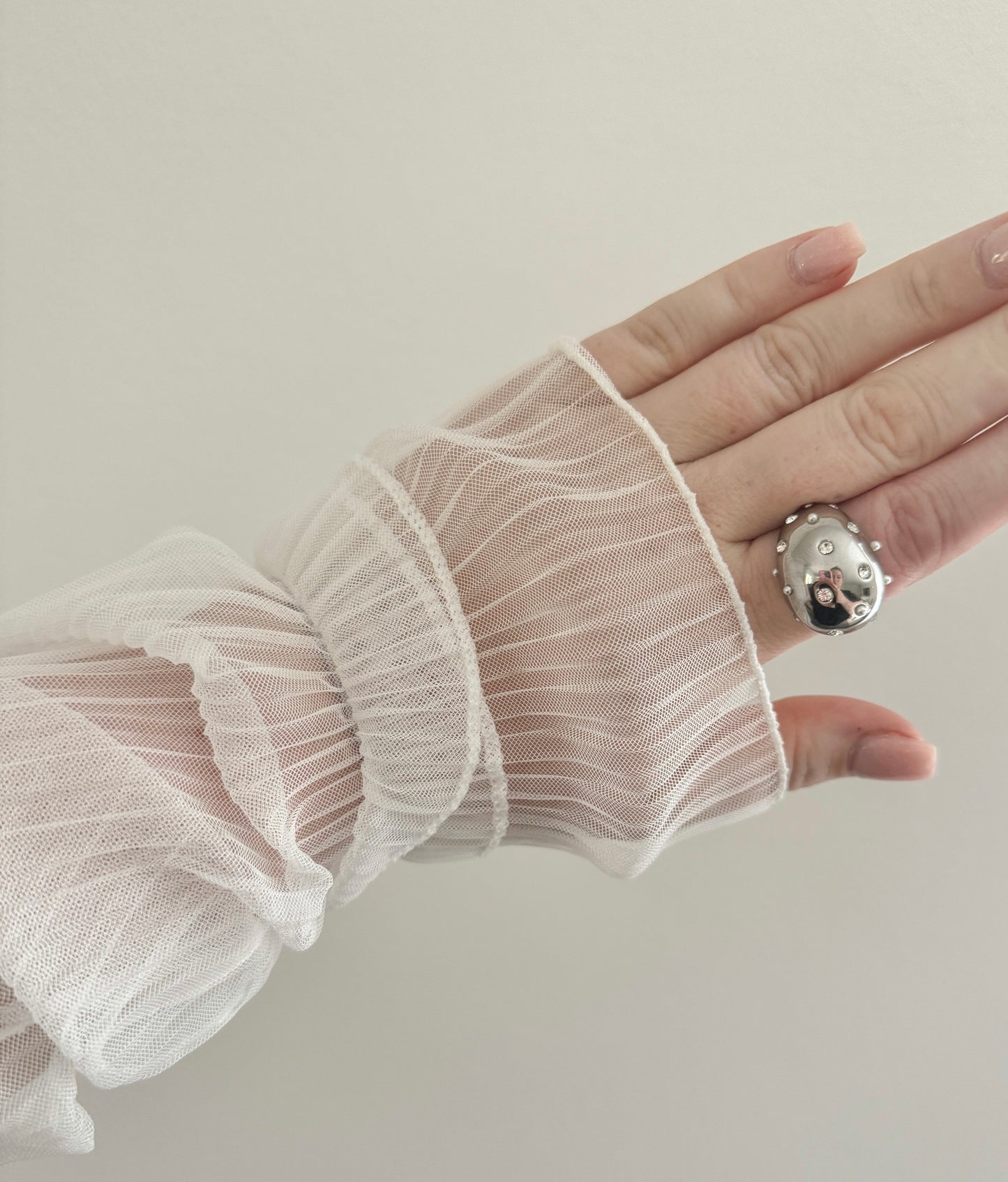 Ring Drop Diamonds Pearl Silber