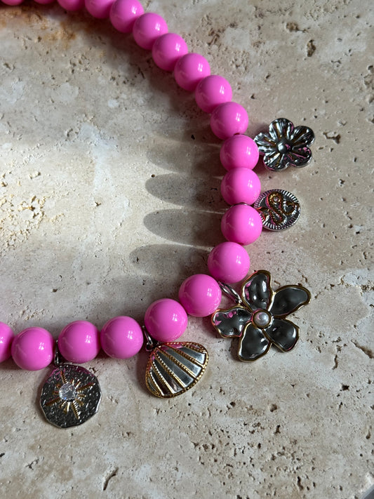 Golden Blossom Charm Kette