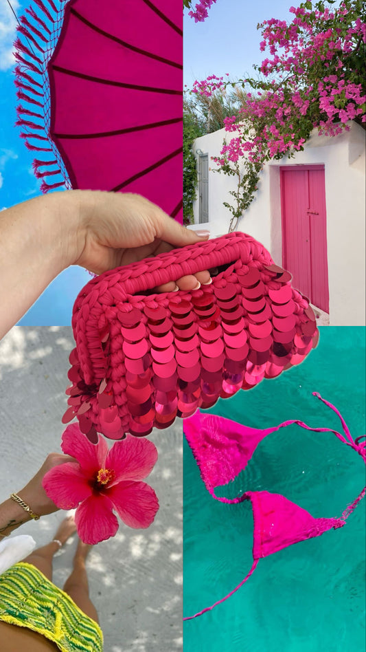 Clutch „Ibiza Magenta Pink Dream“