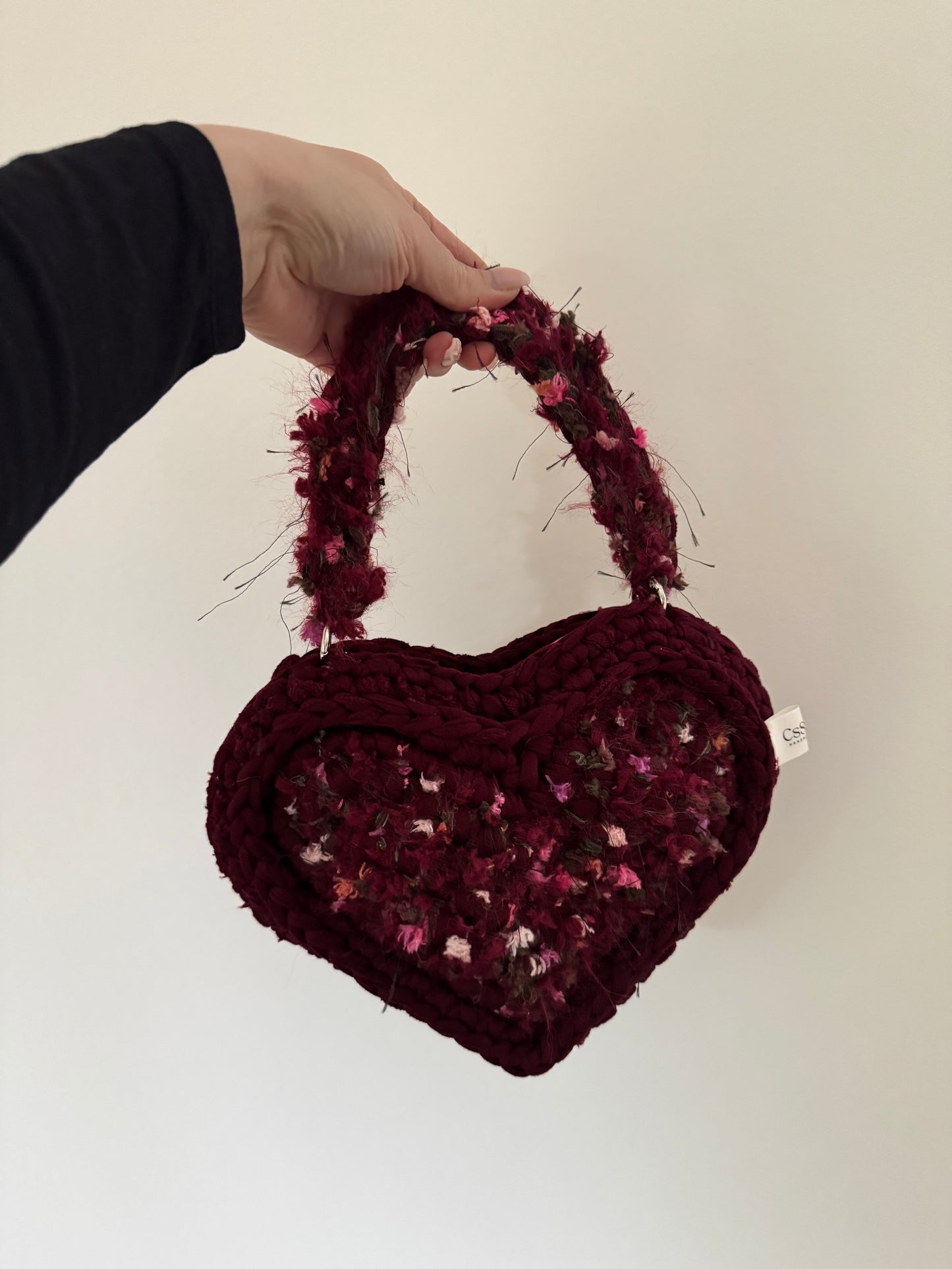 Tasche „Love Heart Flower Burgunder“