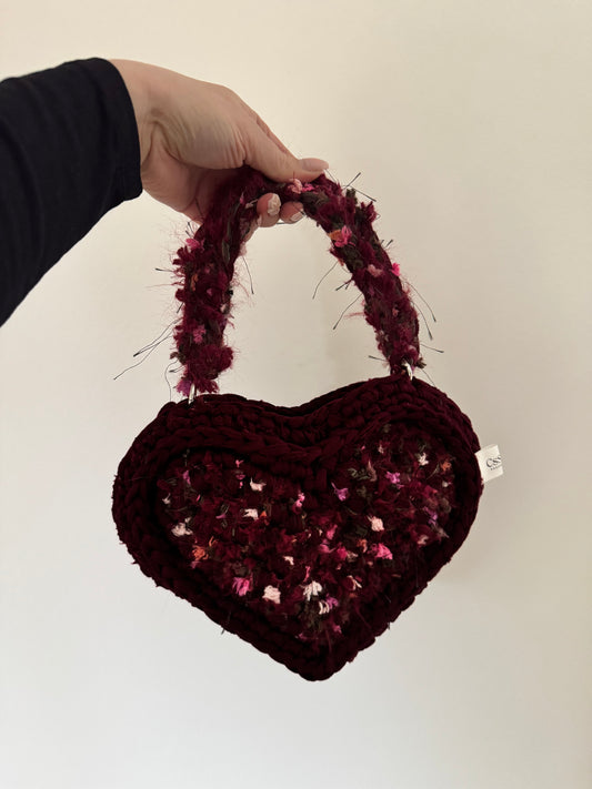 Tasche „Love Heart Flower Burgunder“