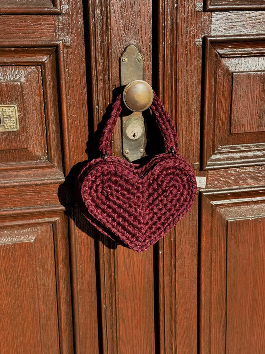 Tasche „Love Heart Burgunder Glitter“