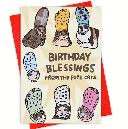 Klappkarte „Pope Cats“